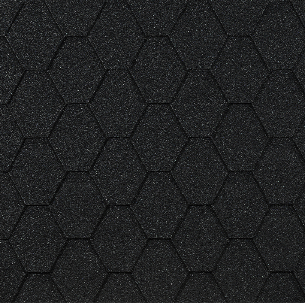 Гибкая черепица EURASIA Docke, Коллекция ШЕСТИГРАННИК Чёрный купить в Успенском