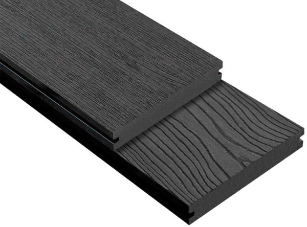 Террасная доска ДПК Outdoor 3D полнотелая STORM/OCEAN BLACK черная купить в Успенском