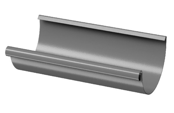 Желоб полукруглый D125 3 м Döcke STAL PREMIUM Графит, (RAL 7024) купить в Успенском