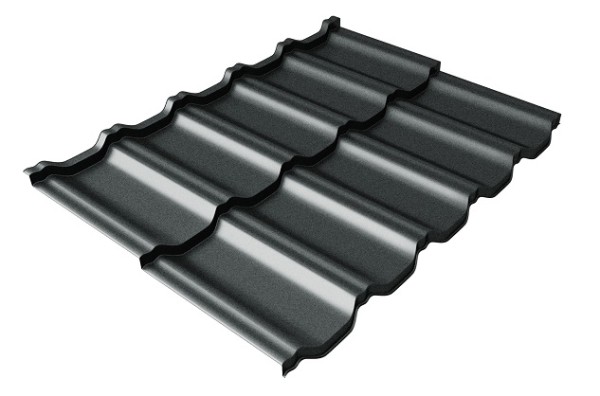 Металлочерепица модульная Квинта Uno Grand Line c 3D резом 0,5 GreenСoat Pural Matt RR2Н3 (RAL 7016 антрацитово-серый) купить в Успенском