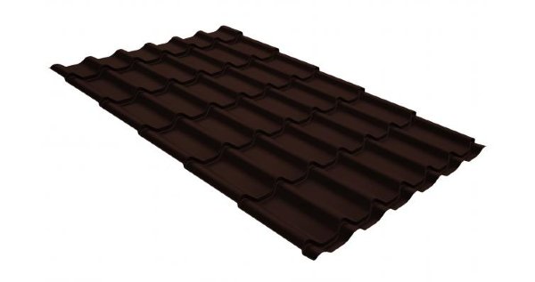 Металлочерепица классик GL 0,5 GreenCoat Pural Matt RR 887 шоколадно-коричневый (RAL 8017 шоколад) купить в Успенском