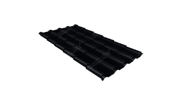 Металлочерепица камея 0,45 Drap RAL 9005 черный купить в Успенском