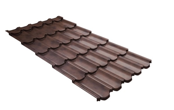 Металлочерепица квинта плюс с  3D резом 0,45 Safari Twincolor Brown купить в Успенском