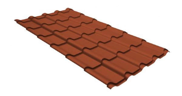 Металлочерепица камея GL 0,5 GreenCoat Pural RR 750 кирпично-красный (RAL 8004 терракота) купить в Успенском