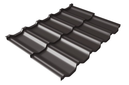 Металлочерепица модульная Квинта Uno Grand Line c 3D резом 0,5 GreenСoat Pural RR 32 темно-коричневый (RAL 8019 серо-коричневый) купить в Успенском