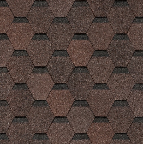 Гибкая черепица Docke, коллекция Шестигранник Коричневый купить в Успенском