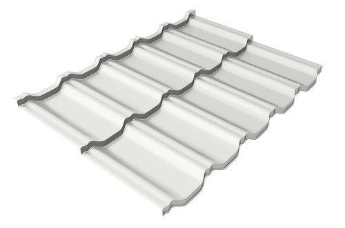 Металлочерепица модульная Квинта Uno Grand Line c 3D резом 0,5 Satin RAL 9003 сигнальный белый купить в Успенском