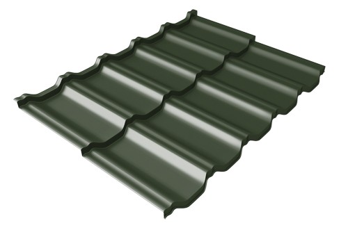 Металлочерепица модульная Квинта Uno Grand Line c 3D резом 0,5 Velur RAL 6020 хромовая зелень купить в Успенском