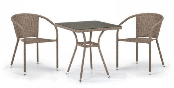 Комплект плетеной мебели AFINA из иск. ротанга T282BNT/Y137C-W56 Light Brown 2Pcs купить в Успенском
