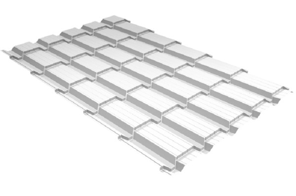 Металлочерепица GL квадро профи 0,5 Satin RAL 9003 сигнальный белый купить в Успенском