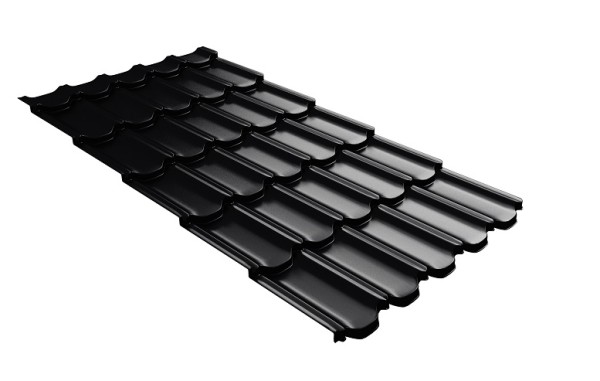 Металлочерепица квинта плюс с 3D резом 0,5 Satin RAL 9005 черный купить в Успенском