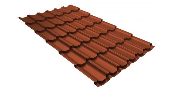 Металлочерепица квинта плюс 0,5 GreenCoat Pural RR 750 кирпично-красный (RAL 8004 терракота) купить в Успенском
